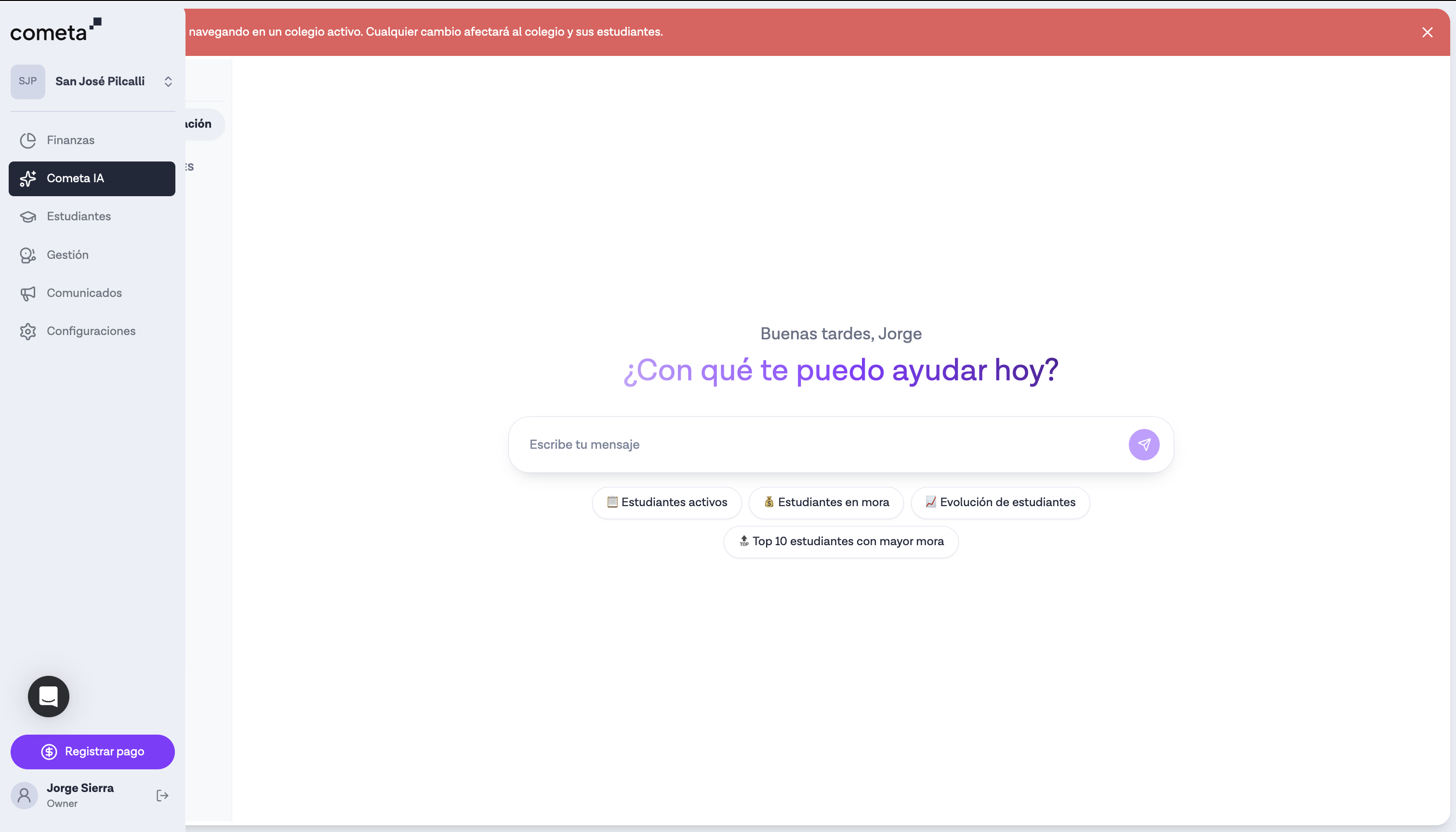 Cometa AI — Query interface